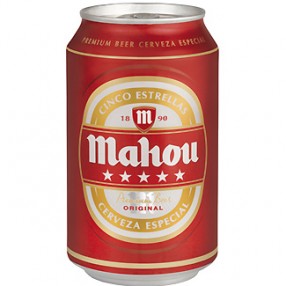 MAHOU 5 ESTRELLAS cerveza rubia lata 33 cl
